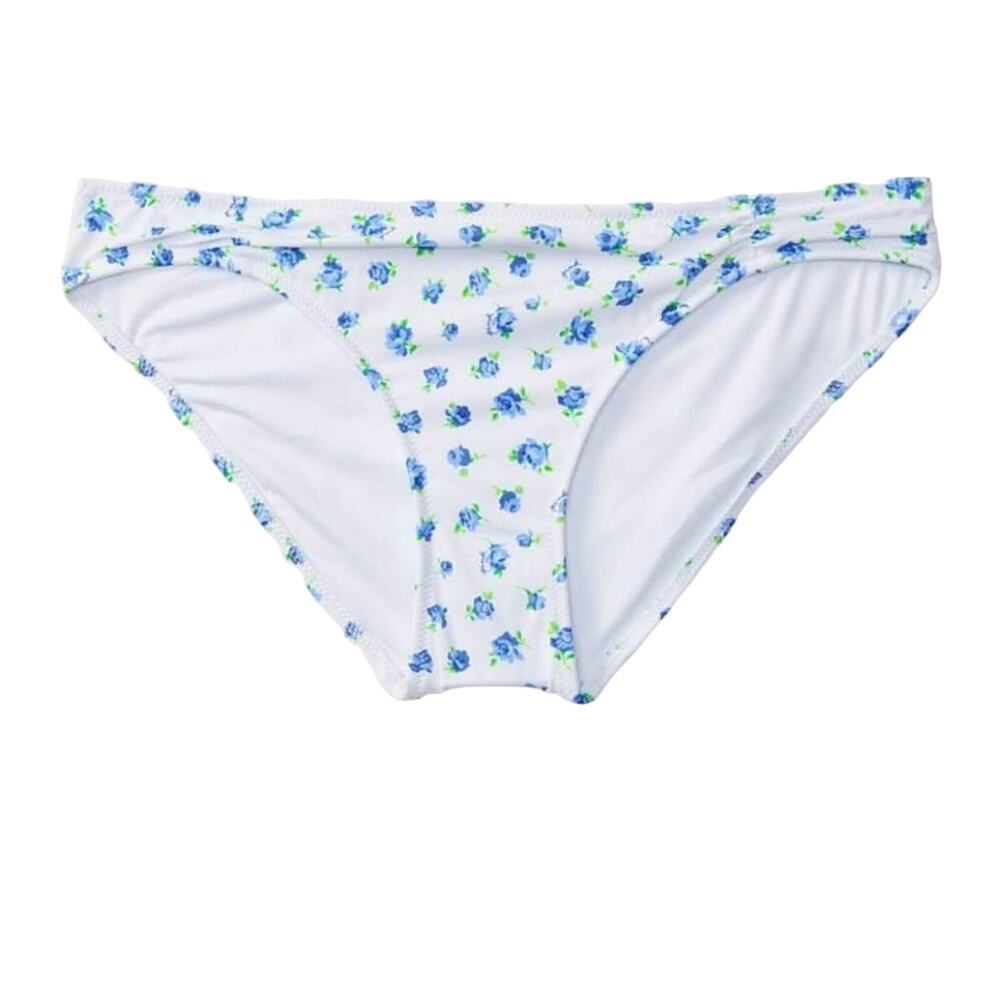 Victoria's Secret PINK Ruched-Front Bikini Bottom Morning Sky Floral NWT‎ XL